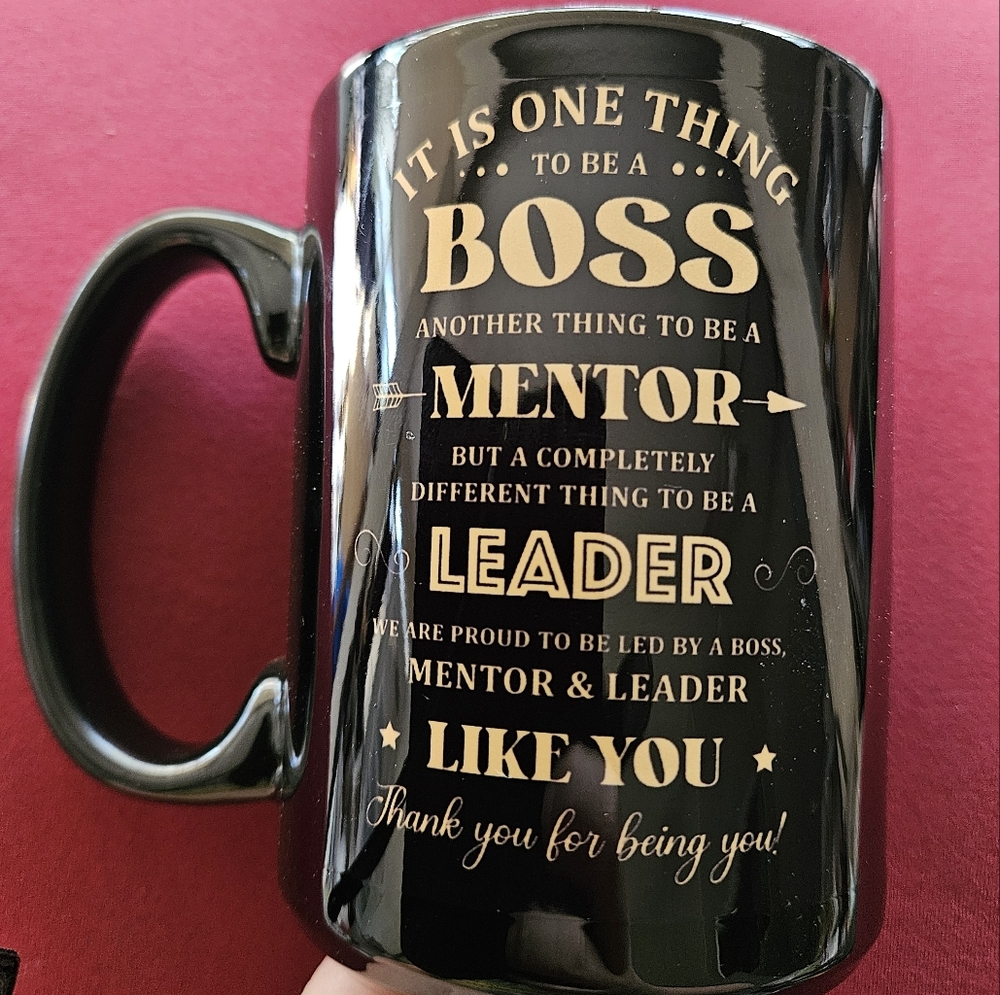 Black Mug with Inspirational Quote